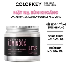 Mặt Nạ Colorkey Đất Sét Bùn Khoáng, Hoa Sen Sạch Mịn Màng Luminous Cleansing Clay Mask 60g