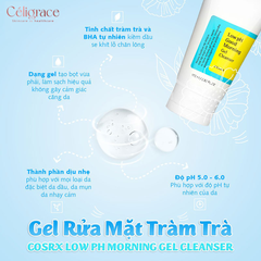 Gel Rửa Mặt Cosrx Tràm Trà, 0.5% BHA Có Độ pH Thấp Low pH Good Morning Gel Cleanser 150ml