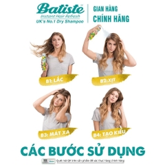 Dầu Gội Khô Batiste Giúp Làm Sạch, Tóc Bồng Bềnh Dry Shampoo 200ml