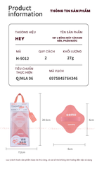 H-9012 - Set 2 Bông Mút Khô Và Ướt Dày HEY Bo Tròn 4 Góc Powder Puff 19g