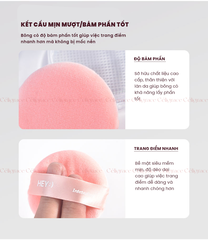H-9009 - Set 2 Bông Phấn Khô HEY Kèm Hộp Đựng Powder Puff 41g (Cam)
