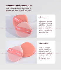 H-9013 - Set 2 Bông Mút Tán Kem Nền, Phấn Nước HEY Powder Puff 21g