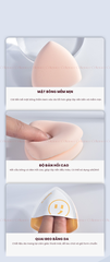 H-9010 - Set 2 Bông Mút Khô Và Ướt Dày HEY Powder Puff 33g (Vàng)