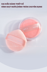 H-9009 - Set 2 Bông Phấn Khô HEY Kèm Hộp Đựng Powder Puff 41g (Cam)