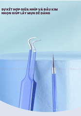 H-9004 - Set Dụng Cụ Nặn Mụn HEY Chuyên Dụng Kèm Hộp Đựng Acne Needle 30g (2 Cây - Xanh)