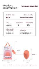 [HEY-KMHDP] H-9002 - Bông Mút Trang Điểm Nền HEY Beauty Egg Hình Giọt Nước Vạt Xéo 27g