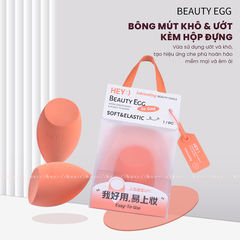 [HEY-KMHDP] H-9002 - Bông Mút Trang Điểm Nền HEY Beauty Egg Hình Giọt Nước Vạt Xéo 27g