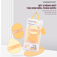 H-9011 - Set 2 Bông Mút Tán Kem Nền, Phấn Nước HEY Powder Puff 90g