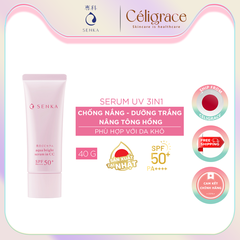 Chống Nắng Serum Senka 3 In 1 Dưỡng Sáng Da Nâng Tông Aqua Bright Serum In CC SPF 50+ PA++++ 40g