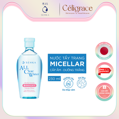 Nước Tẩy Trang Senka Cấp Ẩm, Dưỡng Sáng Da All Clear Water Micellar Formula Bright 230ml (Hồng)