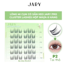 Lông Mi Cụm Có Sẵn Keo Jary Pro Cluster Lashes - Hộp Nhựa 6 Hàng (Không vỏ giấy)