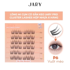 Lông Mi Cụm Có Sẵn Keo Jary Pro Cluster Lashes - Hộp Nhựa 6 Hàng (Không vỏ giấy)