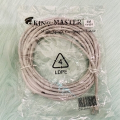 Dây cáp mạng bấm sẵn 2 đầu 5m RJ45 CAT5e UTP Kingmaster TY050 – Xám trắng