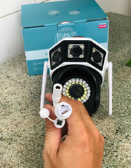 Camera Wifi Yoosee F066-15MP 4 mắt 3 màn hình , có đèn báo nhấp nhấy (Black)