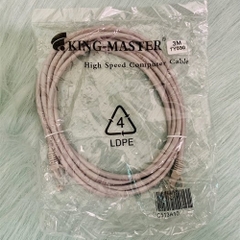 Dây cáp mạng bấm sẵn 2 đầu 3m RJ45 CAT5e UTP Kingmaster TY030 – Xám trắng