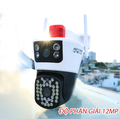 Camera Wifi Yoosee 12MP 2 khung hình 40L PRO+ Đèn báo động đỏ | Ngoài trời | 2 ống kính 2 khung hình (Loại A - Bảo hành 1 năm)