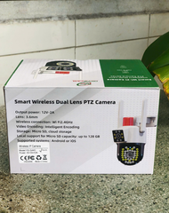 Camera Wifi Yoosee 10MP 2 khung hình Q44D  Đèn báo động đỏ | Ngoài trời | 2 ống kính 2 khung hình (Loại A)