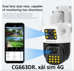 Camera 4G Vstarcam CG663DR 2 Mắt 2 Màn Hình- dùng sim 4G, APP: O-KAM PRO