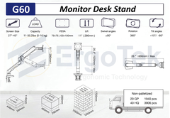 Arm 1 màn hình North Bayou G60 từ 27