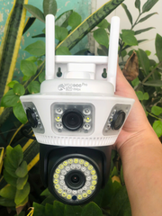 Camera Wifi 3 mắt 3 khung hình 12MP YOOSEE Q54D - phiên bản mới của mã có loa