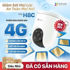 Camera Wi-Fi 3MP Ezviz H8C 4G --- Hỗ trợ khe sim 4G ( Viettel, Mobi, Vina )