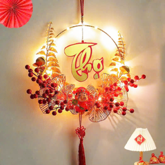 Liễn Tròn Treo Trang Trí Chữ Có Đèn Led