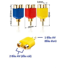 Bộ 2 Đầu Chia Jack Loa Hoa Sen AV (1 ra 2) - Màu Ngẫu Nhiên