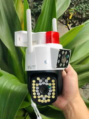 Camera Wifi Yoosee 10MP 2 khung hình Q44D  Đèn báo động đỏ | Ngoài trời | 2 ống kính 2 khung hình (Loại A - Bảo hành 1 năm)