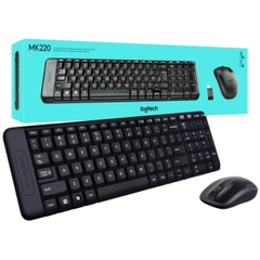 KB + Mouse Logitech MK220	Không dây, Bàn phím + Chuột, chống thấm, xa 10m, pin tuổi thọ cao. Thiết kế nhỏ gọn ( BH 3 Năm)