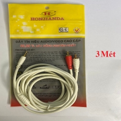 Dây AV 3 đầu HJD (3.5 Ly Ra 2BS ) 3 MÉT . Đồng nguyên chất 100% - Giá áp dụng Hộp 20s, ít hơn +1k