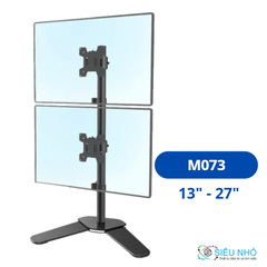 Tay đỡ 2 màn hình xoay M073 đặt bàn ( 19''-27'')