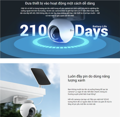 Camera Wifi EZVIZ có PIN và SOLAR CB8 2K (3MP xoay | All In One) - Outdoor