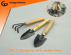 BỘ 3 DỤNG CỤ LÀM VƯỜN CÁN GỖ LOẠI LỚN