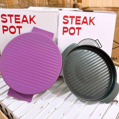 CẶP 2 CHẢO GANG NƯỚNG CHỐNG DÍNH STEAK POT 22-24CM (T50) (CẶP)