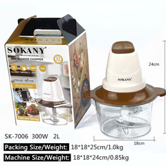 MÁY XAY THỊT 300W 2.0L SOKANY SK-7006 (T20) - (CÁI)