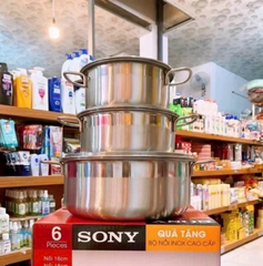 BỘ 3 NỒI INOX SONY NẮP INOX SIZE 16-18-24CM (T20) - (BỘ)