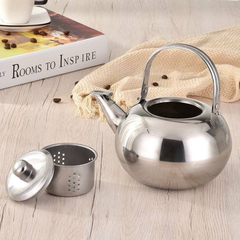 BÌNH CHẾ TRÀ INOX CÓ LÕI LỌC CÓ VÒI QUAI XÁCH MÀU TRẮNG (T120) (CÁI)