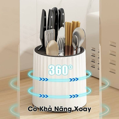 ỐNG NHỰA MICA ĐỰNG DỤNG CỤ NHÀ BẾP ĐỂ BÀN XOAY 360 ĐỘ (T24) (CÁI)