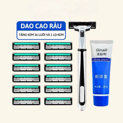 12 LƯỠI: BỘ DAO CẠO RÂU TẶNG KÈM 12 LƯỠI (T188) (BỘ)