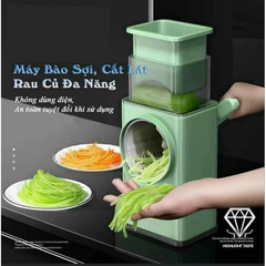 MÁY THÁI, NẠO, XAY, NGHIỀN RAU CỦ ĐỂ BÀN CẦM TAY ĐA NĂNG 4IN1 KÉP ĐÔI(CÓ TAY XAY: MÀU XANH) (T48) (CÁI)