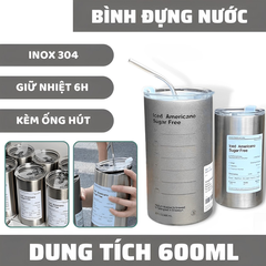 CỐC GIỮ NHIỆT CAFE INOX 304 CÓ ỐNG HÚT 350ml/600ml ICED AMERICAN (CÁI)