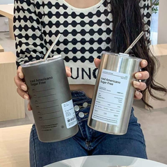 CỐC GIỮ NHIỆT CAFE INOX 304 CÓ ỐNG HÚT 350ml/600ml ICED AMERICAN (CÁI)