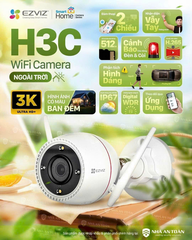 Camera Wi-Fi Ngoài Trời EZVIZ H3C 5MP 3K (Ban đêm có màu + Đàm thoại 2 chiều) | Ra mắt Q3.2024