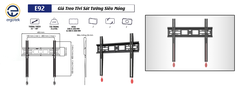 GIÁ TREO TIVI ERGOTEK E92 - TREO SÁT TƯỜNG, SIÊU MỎNG (32