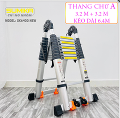 Thang nhôm rút đôi SUMIKA SK640D NEW, chiều cao 3.2m+3.2m