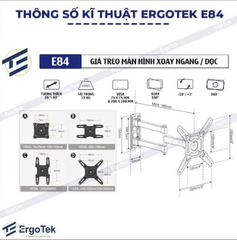 Giá treo màn hình xoay ngang/dọc  E84 ( 20'' - 43'')