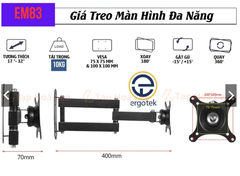 Giá treo màn hình máy tính xoay đa năng Ergotek EM-83 ( 17''-32'' )