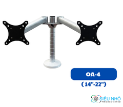 Giá treo 02 màn hình máy tính OA-4 14″-22″ Inch