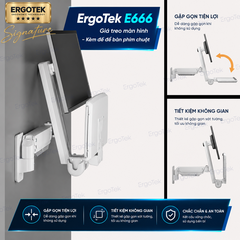 Giá treo màn hình máy tính máy tính và bàn phím ErgoTek E666 (17″-35″) - Trắng