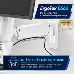 Giá treo màn hình máy tính máy tính và bàn phím ErgoTek E666 (17″-35″) - Trắng